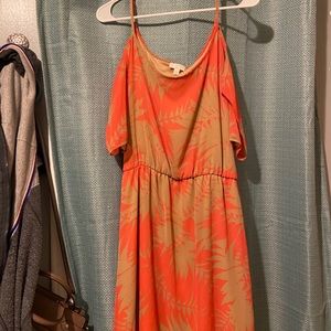 coral palm dress